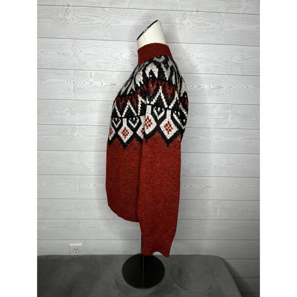 A.N.A. Nordic Fair Isle knit mock turtleneck pullover sweater Size XL - Picture 3 of 5